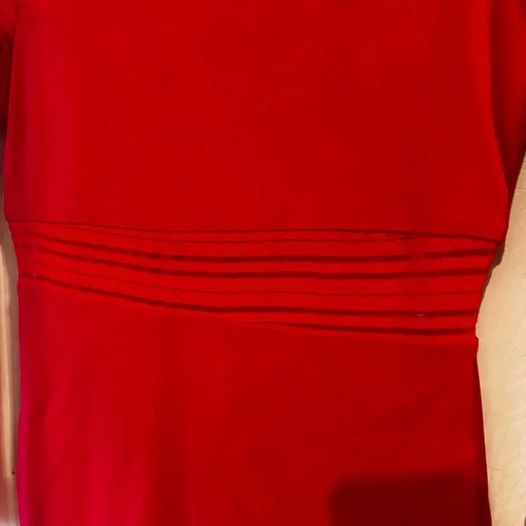 Bebe mesh Elegant Red Long Sleeve Dress Small - Picture 9 of 10